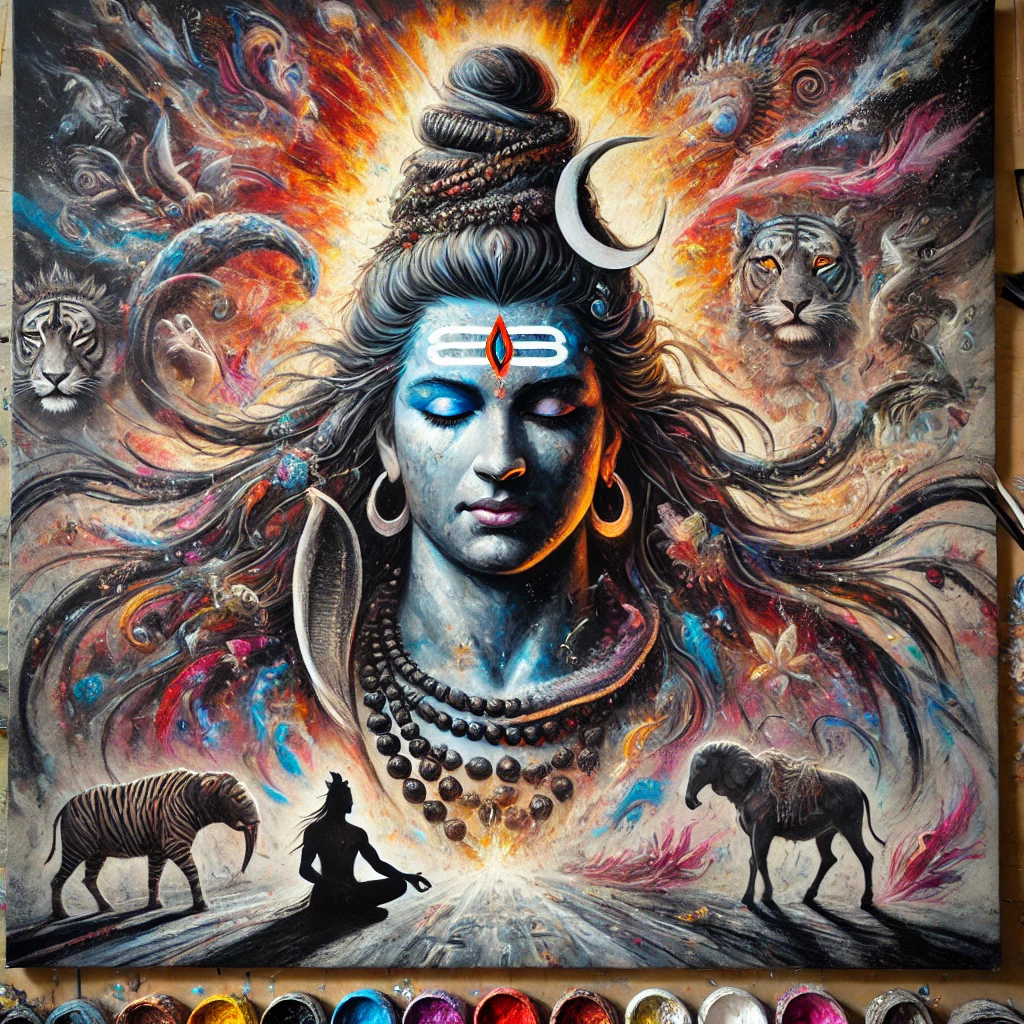 The Making of Lord Shiva in Rudra Form – A Canvas Journey