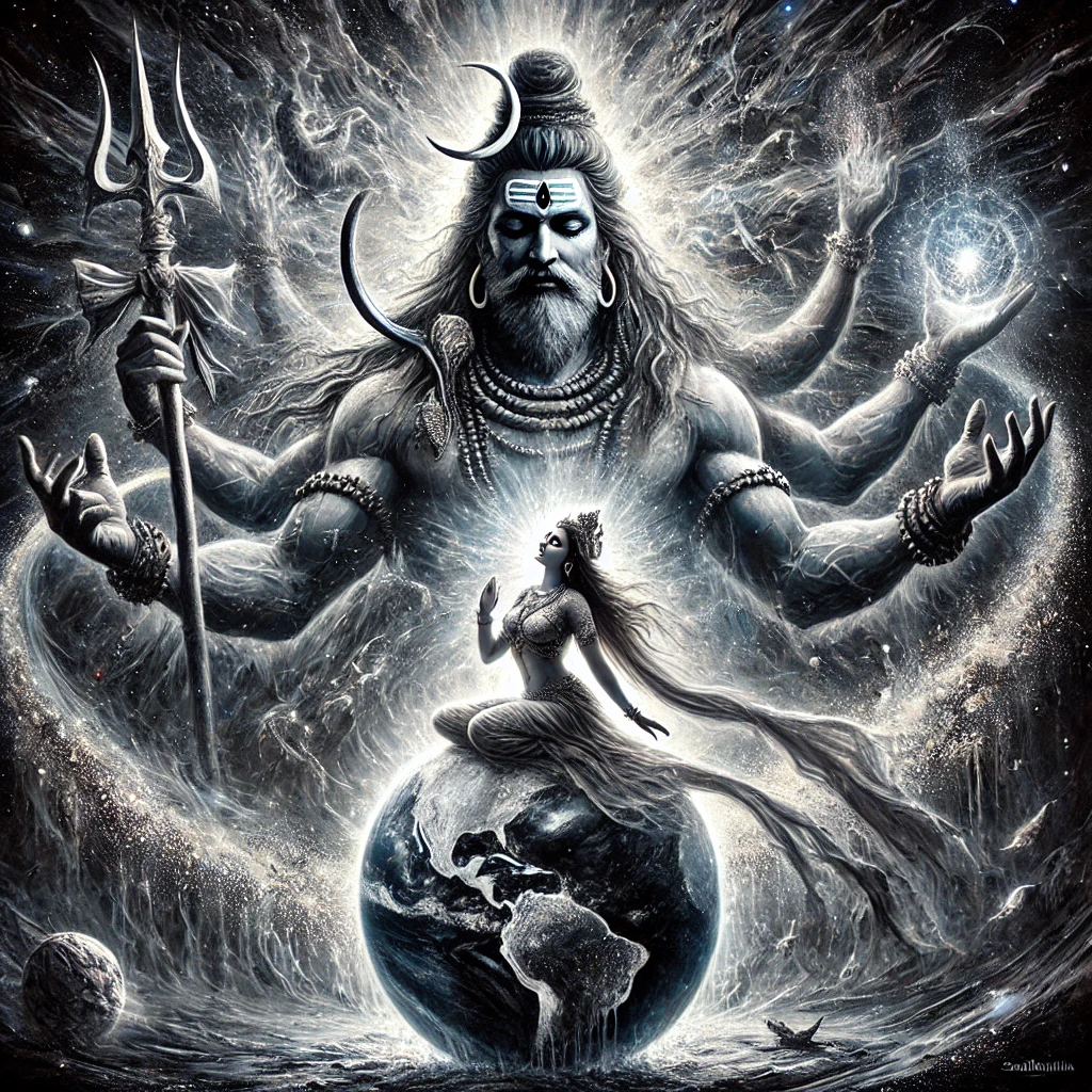 The Cosmic Protector: A Journey Into the Making of Mahadev and Mata Parvati Painting