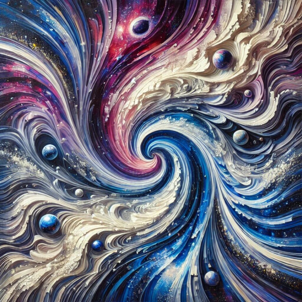 a colorful swirly painting