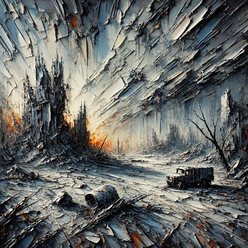 Capturing Desolation – Creating a Post-Apocalyptic Masterpiece with Knife Painting